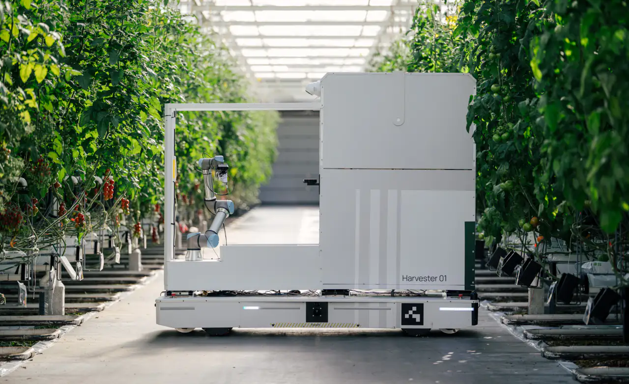 An early prototype of Harvester in a greenhouse